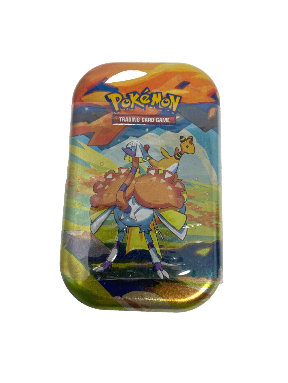 Pokemon TCG Vibrant Paldea Mini Tin Espathra Ampharos Sealed 2 Booster Packs
